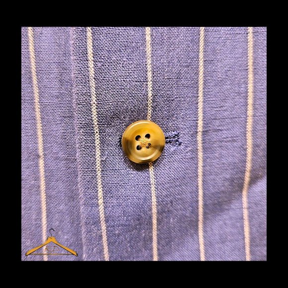 Paul Fredrick Linen Vest - XL, Indigo Blue & White Stripes, With Lapels - NWOT - Picture 4 of 6